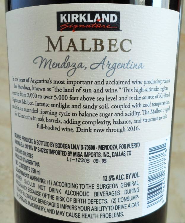 Costco Kirkland Signature Malbec 2011 Mendoza The Fermented Fruit